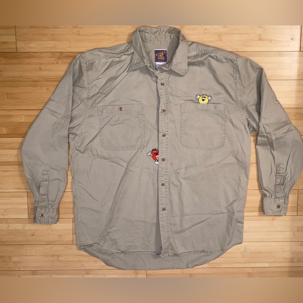 PLANET MARS VTG MENS/UNISEX SHIRT LONG SLEEVE LARGE M&M RARE TAN